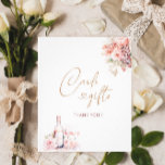 Elegante Waterverf bloemblaadjes en Prosecco Roze  Foto Afdruk<br><div class="desc">Elegante Waterverf bloemblaadjes en Prosecco Roze bloemenvrijgezellenfeest</div>