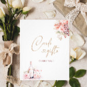 Elegante Waterverf bloemblaadjes en Prosecco Roze  Foto Afdruk