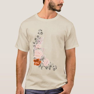 Elegante waterverf bloemboeket en botanische afbee t-shirt