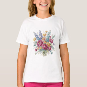 Elegante waterverf bloemboeket illustratie T-shirt