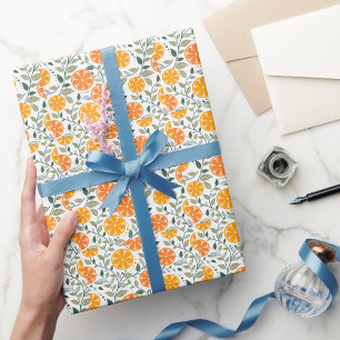 Elegante waterverf bloemdecoratiepatroon getoond cadeaupapier