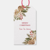 Elegante Waterverf Bloemdennen Cadeaulabel (Voorkant)