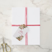 Elegante Waterverf Bloemdennen Cadeaulabel (Met Touw)