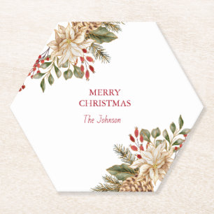 Elegante Waterverf Bloemdennen Kartonnen Onderzetters