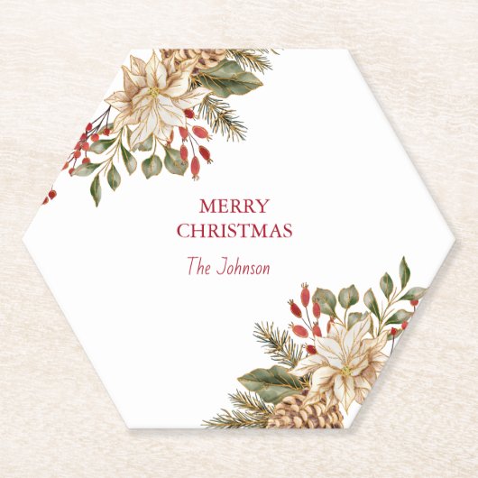 Elegante Waterverf Bloemdennen Kartonnen Onderzetters (Voorkant)