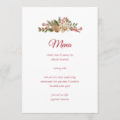 Elegante Waterverf Bloemdennen Menu (Voorkant)