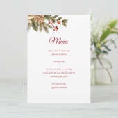 Elegante Waterverf Bloemdennen Menu (Staand voorkant)