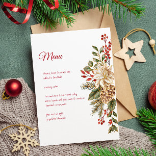 Elegante Waterverf Bloemdennen Menu