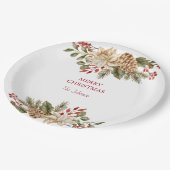 Elegante Waterverf Bloemdennen Papieren Bordje (Gekanteld)