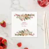 Elegante Waterverf Bloemdennen Servet (Insitu)