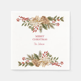 Elegante Waterverf Bloemdennen Servet