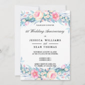 Elegante Waterverf Bloemen 1e bruiloft Jubileum Kaart (Voorkant)