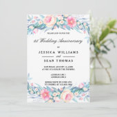 Elegante Waterverf Bloemen 1e bruiloft Jubileum Kaart (Staand voorkant)