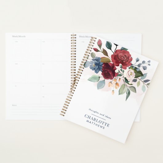 Elegante Waterverf Bloemen 2025 Planner (Display)