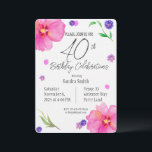 Elegante Waterverf Bloemen 40e Verjaardagsuitnodig Kaart<br><div class="desc">Vier een mijlpaal met deze waterverf bloemige 40e verjaardagsuitnodiging, met een prachtig handgeschilderd bloemontwerp op een waterverf papier getextureerde achtergrond voor een unieke, kunstzinnige touch. Perfect voor een stijlvolle en gedenkwaardige viering, deze uitnodiging biedt volledig bewerkbare tekst, zodat u gemakkelijk alle details kunt personaliseren. Ontworpen voor afdrukken van hoge kwaliteit,...</div>