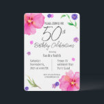 Elegante Waterverf Bloemen 50ste Verjaardag Uitnod Kaart<br><div class="desc">Vier een mijlpaal met deze waterverf floral 50ste verjaardagsuitnodiging, met een prachtig handgeschilderd floraal ontwerp op een waterverf papier getextureerde achtergrond voor een unieke, artistieke touch. Perfect voor een stijlvolle en gedenkwaardige viering, deze uitnodiging biedt volledig bewerkbare tekst, zodat u gemakkelijk alle details kunt personaliseren. Ontworpen voor afdrukken van hoge...</div>
