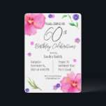 Elegante Waterverf Bloemen 60e Verjaardagsuitnodig Kaart<br><div class="desc">Vier een mijlpaal met deze elegante waterverf bloemenuitnodiging voor 60 jaar, met een prachtig handgeschilderd bloemontwerp op een waterverf papier met een gestructureerde achtergrond voor een unieke, kunstzinnige touch. Perfect voor een stijlvolle en gedenkwaardige viering, deze uitnodiging biedt volledig bewerkbare tekst, zodat u gemakkelijk alle details kunt personaliseren. Ontworpen voor...</div>