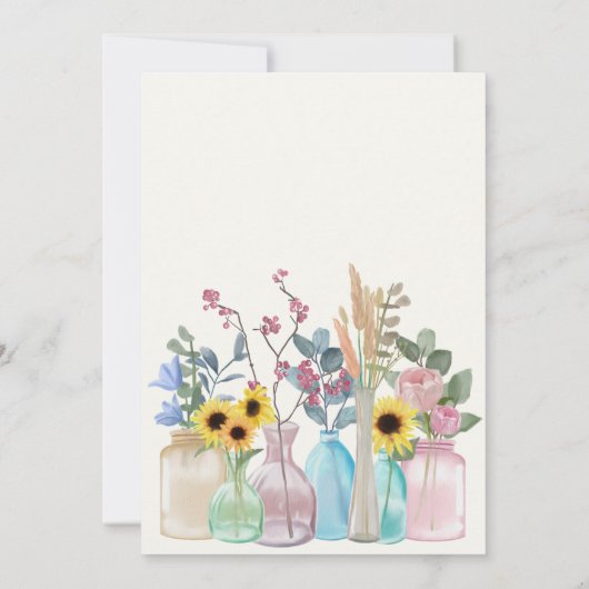 Elegante Waterverf Bloemen 65e verjaardagsfeest Kaart (Achterkant)