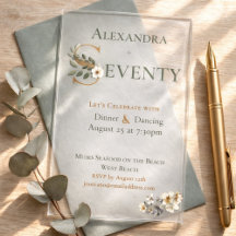 Elegante Waterverf Bloemen 70e Verjaardag