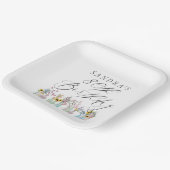 Elegante Waterverf Bloemen 80ste Verjaardag Papieren Bordje (Gebogen)