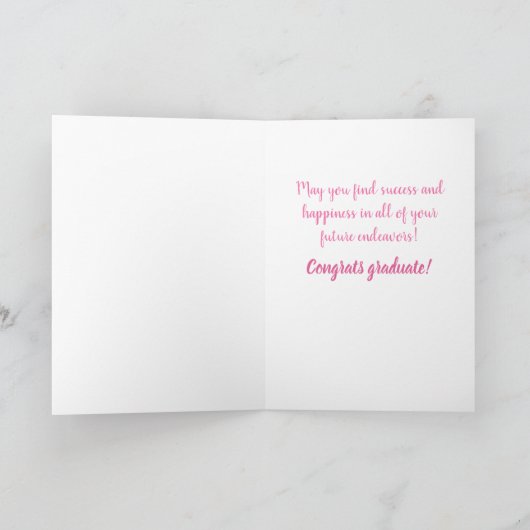 Elegante Waterverf Bloemen Afstuderen Afstuderen Kaart (Binnen)