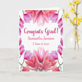 Elegante Waterverf Bloemen Afstuderen Afstuderen Kaart (Gele Bloem)