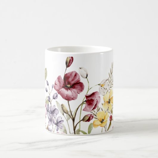 Elegante Waterverf Bloemen - Artistieke Mok (Center)