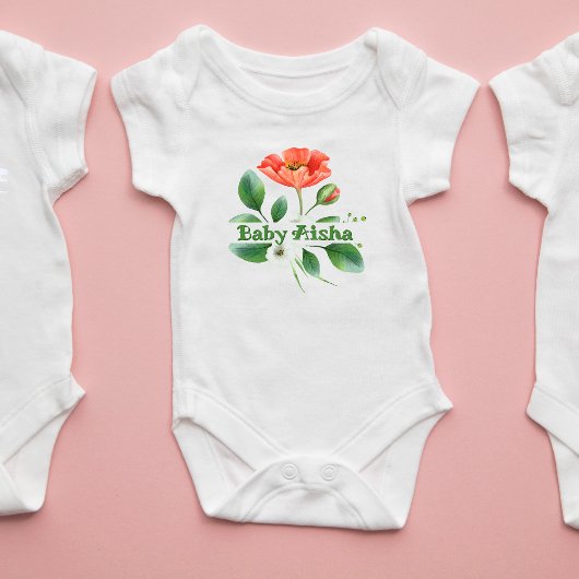 Elegante Waterverf Bloemen Baby Bodysuit | Nieuwe
