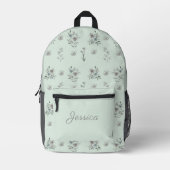 Elegante Waterverf Bloemen Bedrukte Rugzak (Voorkant)