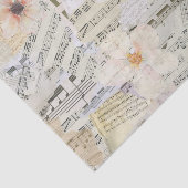 Elegante  Waterverf Bloemen Bladmuziek Tissuepapier (Detail)