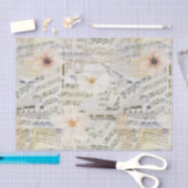 Elegante  Waterverf Bloemen Bladmuziek Tissuepapier (Craft)