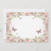 Elegante Waterverf Bloemen Blush Roze Quinceanera Save The Date (Achterkant)