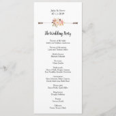 Elegante Waterverf Bloemen Boheemse Bruiloft Programmakaart (Voorkant)