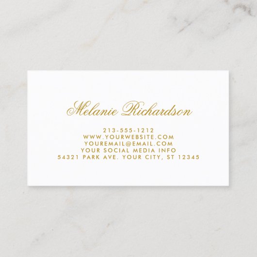 Elegante Waterverf Bloemen Bourgondië Marsala Goud Visitekaartje (Achterkant)