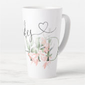 Elegante Waterverf Bloemen Bruidsmeisje Latte Mok (Rechterhoek)