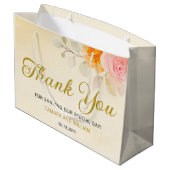 Elegante Waterverf Bloemen Bruiloft Goud Dank u Groot Cadeauzakje (Achterkant Gekanteld)