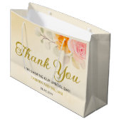 Elegante Waterverf Bloemen Bruiloft Goud Dank u Groot Cadeauzakje (Voorkant Gekanteld)