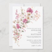 Elegante Waterverf Bloemen Bruiloft Kaart (Voorkant)