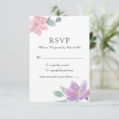 Elegante waterverf. Bloemen bruiloft RSVP (Staand voorkant)