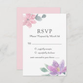 Elegante waterverf. Bloemen bruiloft RSVP (Voorkant / Achterkant)
