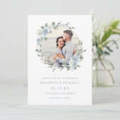 Elegante Waterverf Bloemen Bruiloft Save The Date (Staand voorkant)