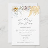 Elegante Waterverf Bloemen Bruiloftsreceptie Kaart (Voorkant)