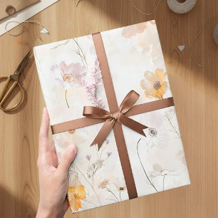 Elegante Waterverf Bloemen Cadeaupapier