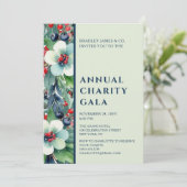 Elegante Waterverf Bloemen Charity Event Gala Part Kaart (Staand voorkant)