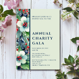 Elegante Waterverf Bloemen Charity Event Gala Part Kaart