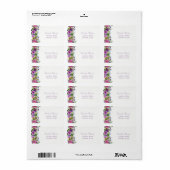 Elegante waterverf bloemen, chic etiket (Full Sheet)