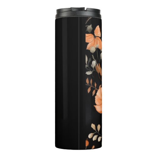 Elegante  Waterverf Bloemen Custom Thermosbeker (Achterkant)