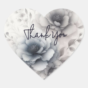Elegante Waterverf Bloemen Dank u Stickers