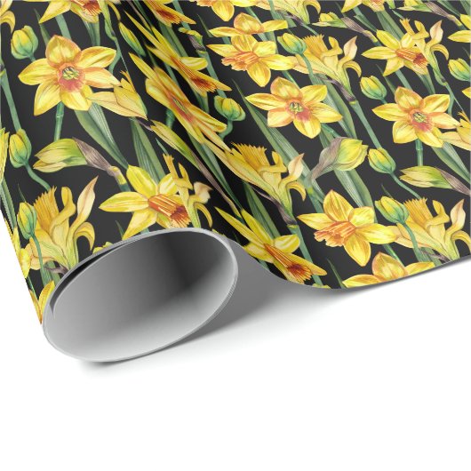 Elegante waterverf bloemen decoratief patroon show cadeaupapier (Rol Hoek)