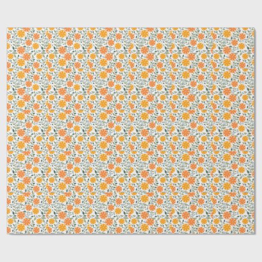 Elegante waterverf bloemen decoratief patroon show cadeaupapier (Vlak)